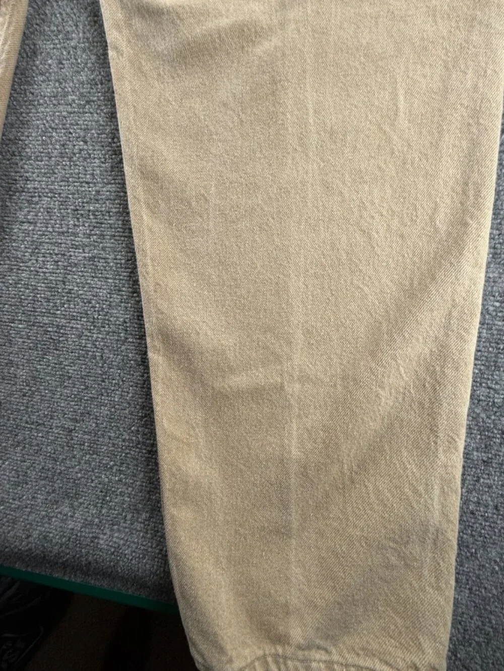 VTG Levi’s 550 Orange Tab Beige Denim Jeans Relaxed Fit Tapered Leg ACTL 39X32